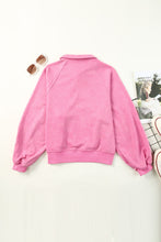 Load image into Gallery viewer, Washed Snap Buttons Lantern Sleeve Pullover Sweatshirt

