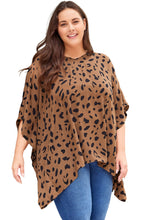 Load image into Gallery viewer, Plus Size Leopard Batwing Sleeve Tunic Top
