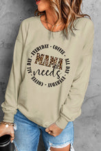 Load image into Gallery viewer, Khaki MAMA needs ALL DAY EVERYDAY Letters Graphic Sweatshirt

