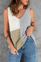 Load image into Gallery viewer, Color Block Knitted Tank Top
