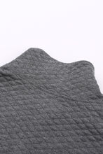 Load image into Gallery viewer, Dark Gray Quilted Snaps Stand Neck Sweatshirt with Fake Front Pocket
