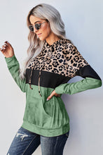 Load image into Gallery viewer, Leopard Tie Dye Colorblock Hoodie
