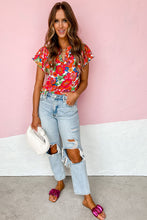 Load image into Gallery viewer, Floral Split Neck Top
