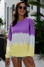 Load image into Gallery viewer, Modena Color Block Tie Dye Pullover Sweatshirt
