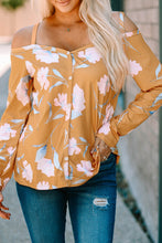 Load image into Gallery viewer, Cold Shoulder Long Sleeve Floral Top
