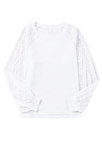 Load image into Gallery viewer, Lace Sleeve Raglan Ribbed Top
