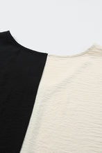 Load image into Gallery viewer, Color Block Shirred 3/4 Sleeve V Neck Top
