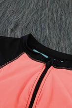 Load image into Gallery viewer, Color Block Zipper Long Sleeve Rash Guard Swimwear
