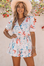 Load image into Gallery viewer, Floral Print Puff Sleeves Romper
