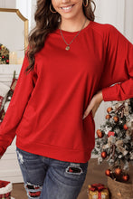 Load image into Gallery viewer, Solid Round Neck Raglan Sleeve Sweatshirt
