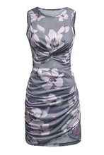 Load image into Gallery viewer, Floral Print Hollow Out Wrap Tie Mini Dress
