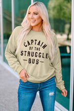 Load image into Gallery viewer, Khaki CAPTAIN Of THE STRUGGLE BUS Graphic Sweatshirt
