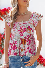 Load image into Gallery viewer, Multicolor Flutter Floral Print Flowy Tank Top
