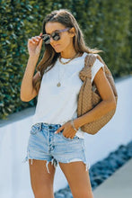 Load image into Gallery viewer, High Waist Distressed Washed Denim Shorts
