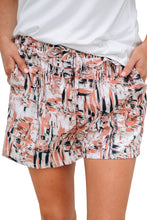 Load image into Gallery viewer, Multicolor Dazzling Print Ruffle Trim Drawstring Shorts
