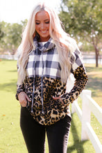 Load image into Gallery viewer, Plaid Patchwork Cowl Neck Sweatshirt
