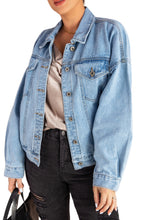 Load image into Gallery viewer, Acid Washed Pockets Buttoned Denim Jacket
