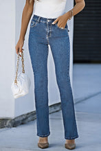 Load image into Gallery viewer, Flap Pocket Back High Waist Flared Jeans
