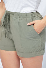 Load image into Gallery viewer, Gray Black/Red/Blue/Green/Gray/Apricot Elastic Waist Drawstring Pocket Shorts
