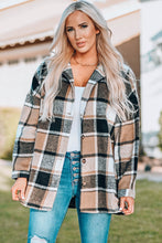 Load image into Gallery viewer, Plaid Print Buttoned Shirt Jacket
