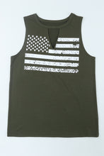 Load image into Gallery viewer, Cutout American Flag Print Tank Top
