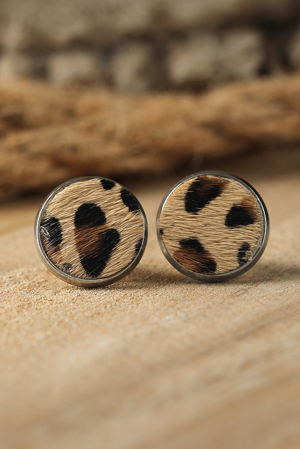Leopard Studded Earrings