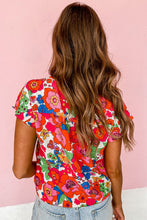 Load image into Gallery viewer, Floral Split Neck Top
