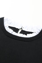 Load image into Gallery viewer, Solid Ruffled Crew Neck Knit Sweater
