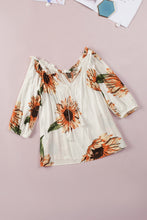 Load image into Gallery viewer, Floral Ruffled Tassel Tie Off Shoulder Blouse
