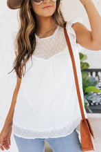Load image into Gallery viewer, Polka Dot Lace Ruffled Tank Top
