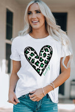 Load image into Gallery viewer, Lucky Leopard Heart Print St Patricks Day T Shirt
