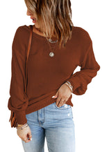 Load image into Gallery viewer, Drop Shoulder Back Cut-out Sweater with Tie
