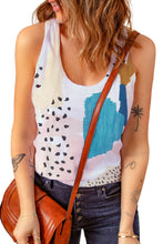 Load image into Gallery viewer, Multicolor Mixed Abstract Print Racerback Tank Top
