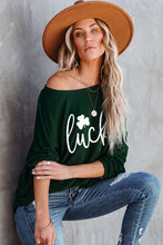 Load image into Gallery viewer, Lucky Clover Graphic Print Long Sleeve Top

