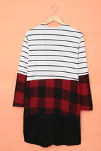 Load image into Gallery viewer, Plaid Colorblock Striped Cardigan
