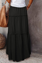 Load image into Gallery viewer, Frill Tiered Drawstring Waist Maxi Skirt
