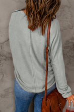 Load image into Gallery viewer, Solid Color Patchwork Long Sleeve Top

