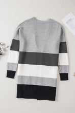 Load image into Gallery viewer, Open Front Colorblock Cardigan with Pockets
