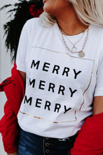 Load image into Gallery viewer, Triple Merry Graphic Print T Shirt
