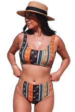 Load image into Gallery viewer, Bohemian Print High Waist Bikini Set
