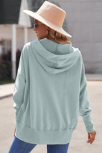 Load image into Gallery viewer, Batwing Sleeve Pocketed Henley Hoodie
