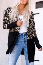 Load image into Gallery viewer, Leopard Print Patchwork Pocket Cardigan
