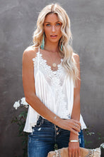 Load image into Gallery viewer, Lace Splicing Ruffled V Neck Cami Top
