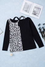 Load image into Gallery viewer, Leopard Color Block Cut Out Long Sleeve Top
