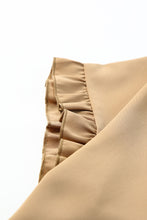 Load image into Gallery viewer, Khaki Ruffle Trim Short Sleeve Oversize Blouse
