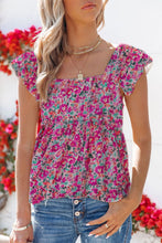 Load image into Gallery viewer, Multicolor Square Neck Floral Tank Top
