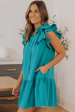 Load image into Gallery viewer, Tiered Ruffled Sleeves Mini Dress with Pockets
