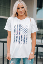 Load image into Gallery viewer, Floral American Flag Pint Short Sleeve Graphic Tee
