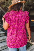 Load image into Gallery viewer, Floral Print Ruffle Sleeve Plus Size Shift Top
