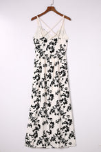 Load image into Gallery viewer, Beige Crossover Hollow-out Maxi Floral Dress with Slit
